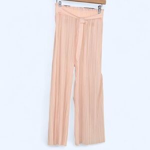 Elegant Peach Pleated Women's Pants